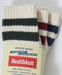 Salong hameu（サロン ハミュー）の「Healthknit(ヘルスニット)「3足セット靴下」無地・ラインソックス/ハイソックス/クルーソックス メンズ レディース（ソックス/靴下）」