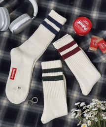 Salong hameu（サロン ハミュー）の「Healthknit(ヘルスニット)「3足セット靴下」無地・ラインソックス/ハイソックス/クルーソックス メンズ レディース（ソックス/靴下）」