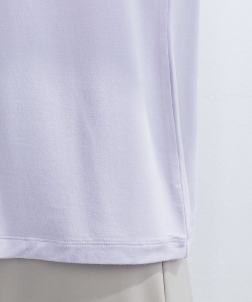 A/C DESIGN BY ALPHA CUBIC（エーシーデザインバイアルファキュービック）の「シャーリングハイネックカットソー（Tシャツ/カットソー・レディース・ライトグレー/オフホワイト/グリーン/ラベンダー・L/M）」の9枚目の写真