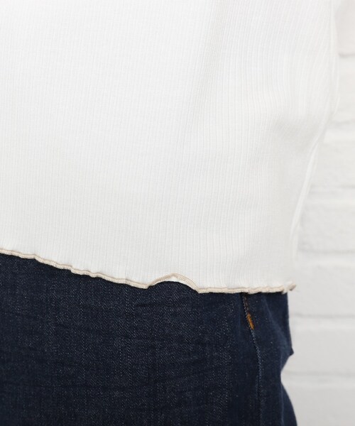 Cutie Blonde（キューティーブロンド）の「◆【S-L】チョビハイネックメロウインナープルオーバー（Tシャツ/カットソー・レディース・オフホワイト/ブラック/グリーン・01/02/03）」の10枚目の写真