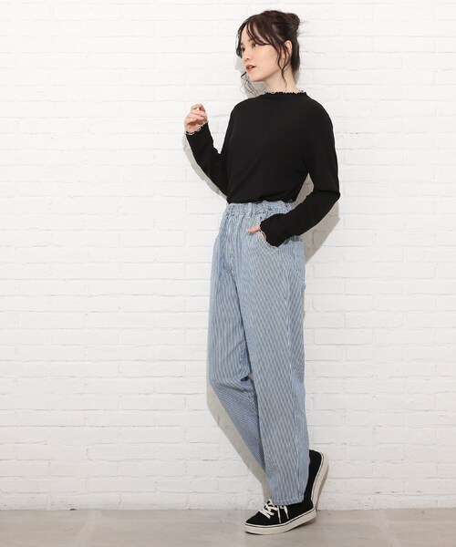 Cutie Blonde（キューティーブロンド）の「◆【S-L】チョビハイネックメロウインナープルオーバー（Tシャツ/カットソー・レディース・オフホワイト/ブラック/グリーン・01/02/03）」の15枚目の写真