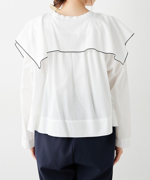 PUAL CE CIN(ピュアルセシン)の「シアーセーラーカラー2WAYブラウス(シャツ/ブラウス・レディース・ホワイト/ブラック/グレー・FREE)」の20枚目の写真