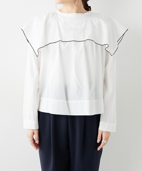 PUAL CE CIN(ピュアルセシン)の「シアーセーラーカラー2WAYブラウス(シャツ/ブラウス・レディース・ホワイト/ブラック/グレー・FREE)」の21枚目の写真