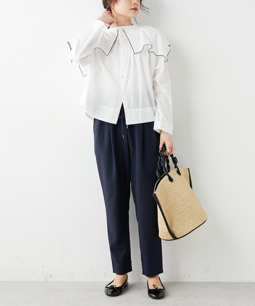 PUAL CE CIN(ピュアルセシン)の「シアーセーラーカラー2WAYブラウス(シャツ/ブラウス・レディース・ホワイト/ブラック/グレー・FREE)」の13枚目の写真