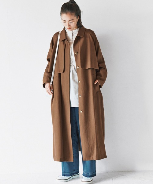 avecmoi（アヴェクモワ）の「【佐藤かなさんプロデュース】 ａｖｅｃｍｏｉ一枚仕立てのコート＜ブラウン＞（ステンカラーコート・レディース・ブラウン・2/1）」の7枚目の写真