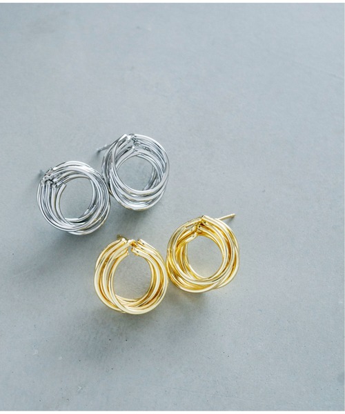 Meach.（ミーチ）の「【Meach.】シルバー925メタルピアス/ラウンド/Cフック/ゴールド/シルバー（ピアス（両耳用）・レディース・A/B/C/D/F/E/H/G・FREE）」の8枚目の写真