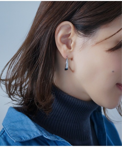 Meach.（ミーチ）の「【Meach.】シルバー925メタルピアス/ラウンド/Cフック/ゴールド/シルバー（ピアス（両耳用）・レディース・A/B/C/D/F/E/H/G・FREE）」の17枚目の写真