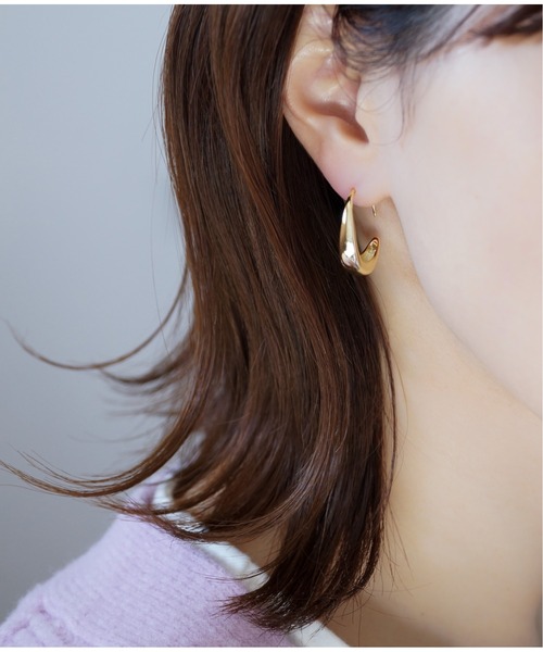 Meach.（ミーチ）の「【Meach.】シルバー925メタルピアス/ラウンド/Cフック/ゴールド/シルバー（ピアス（両耳用）・レディース・A/B/C/D/F/E/H/G・FREE）」の20枚目の写真