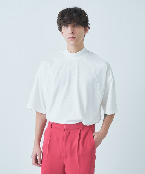 Lui's(ルイス)の「シルキーリブモックネックカットソー(Tシャツ/カットソー・メンズ・ホワイト/ライトグレー/ブラック・FREE)」の5枚目の写真