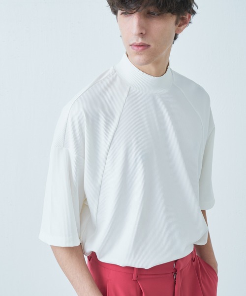 Lui's(ルイス)の「シルキーリブモックネックカットソー(Tシャツ/カットソー・メンズ・ホワイト/ライトグレー/ブラック・FREE)」の6枚目の写真