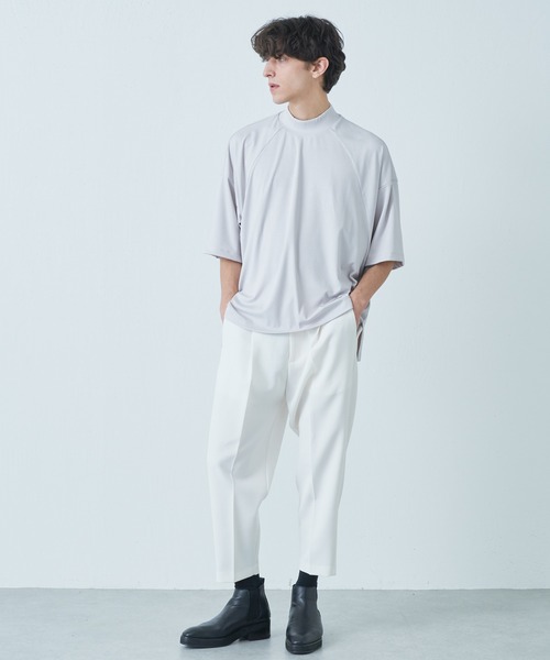 Lui's(ルイス)の「シルキーリブモックネックカットソー(Tシャツ/カットソー・メンズ・ホワイト/ライトグレー/ブラック・FREE)」の15枚目の写真