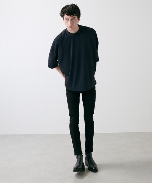 Lui's(ルイス)の「シルキーリブモックネックカットソー(Tシャツ/カットソー・メンズ・ホワイト/ライトグレー/ブラック・FREE)」の21枚目の写真