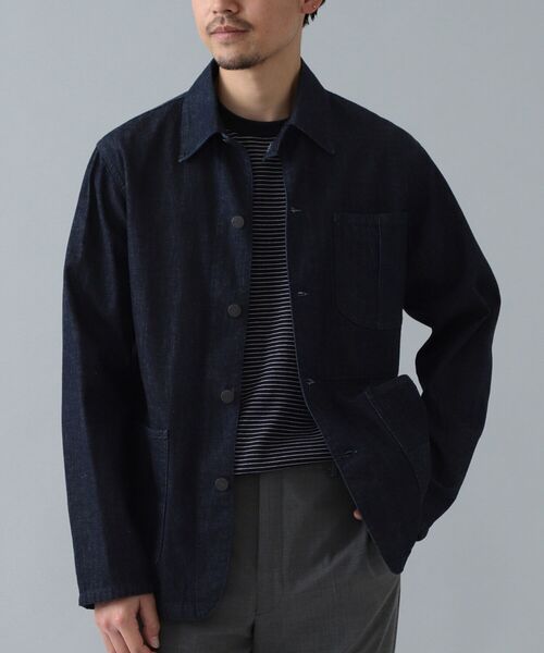 FOLLOW(フォロー)の「FOLLOW × Brilla per il gusto / 別注 デニム カバーオール(ブルゾン・メンズ・ホワイト/インディゴブルー・SMALL/MEDIUM/LARGE/X-LARGE)」の2枚目の写真