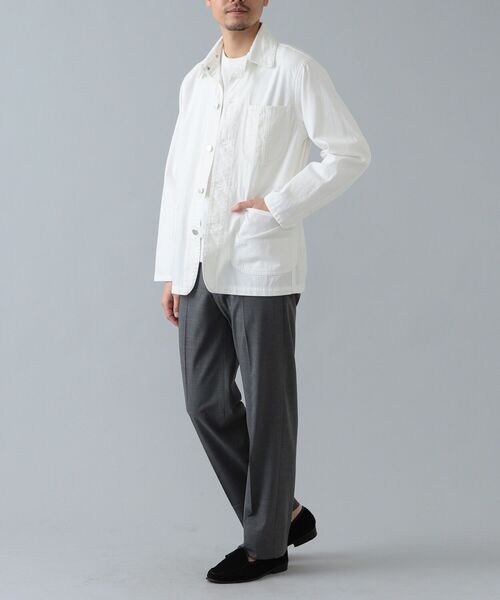 FOLLOW(フォロー)の「FOLLOW × Brilla per il gusto / 別注 デニム カバーオール(ブルゾン・メンズ・ホワイト/インディゴブルー・SMALL/MEDIUM/LARGE/X-LARGE)」の4枚目の写真