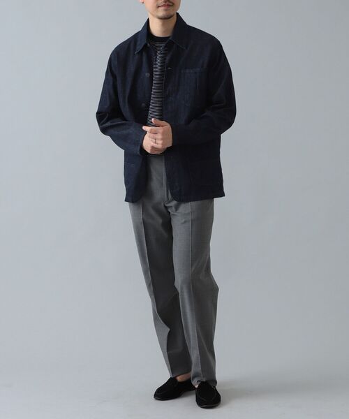 FOLLOW(フォロー)の「FOLLOW × Brilla per il gusto / 別注 デニム カバーオール(ブルゾン・メンズ・ホワイト/インディゴブルー・SMALL/MEDIUM/LARGE/X-LARGE)」の7枚目の写真