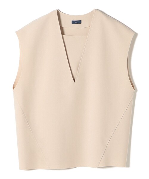 SHIPS（シップス）の「*〈手洗い可能〉梨地Vネックトップス◇（ベスト・レディース・ブラック/ベージュ/ダークブルー/ブルー系・ONE SIZE）」の5枚目の写真