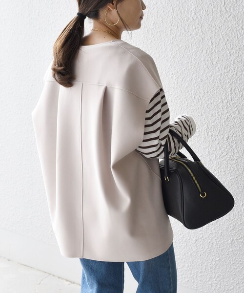 SHIPS（シップス）の「*〈手洗い可能〉梨地Vネックトップス◇（ベスト・レディース・ブラック/ベージュ/ダークブルー/ブルー系・ONE SIZE）」の18枚目の写真