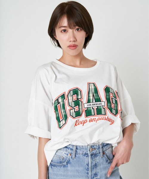 JACKROSE(ジャックローズ)の「JE-チェック.アップリケ・ロゴーSSTEE(Tシャツ/カットソー・メンズ・ホワイト/パープル/グリーン/マスタード・M/L)」の16枚目の写真