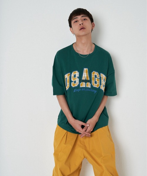 JACKROSE(ジャックローズ)の「JE-チェック.アップリケ・ロゴーSSTEE(Tシャツ/カットソー・メンズ・ホワイト/パープル/グリーン/マスタード・M/L)」の17枚目の写真