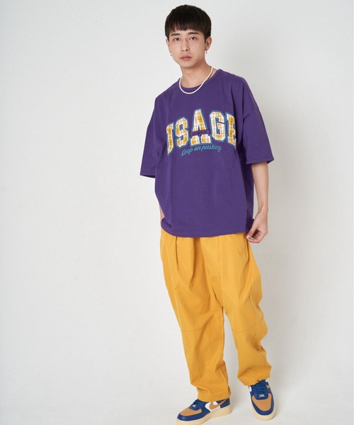 JACKROSE(ジャックローズ)の「JE-チェック.アップリケ・ロゴーSSTEE(Tシャツ/カットソー・メンズ・ホワイト/パープル/グリーン/マスタード・M/L)」の19枚目の写真