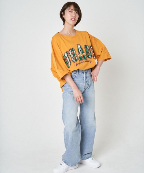 JACKROSE(ジャックローズ)の「JE-チェック.アップリケ・ロゴーSSTEE(Tシャツ/カットソー・メンズ・ホワイト/パープル/グリーン/マスタード・M/L)」の20枚目の写真
