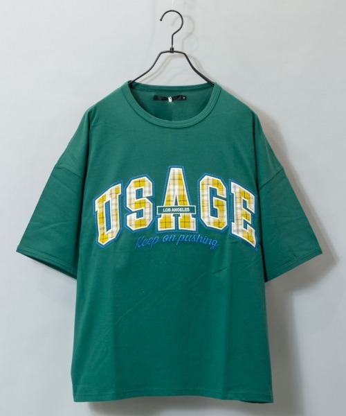 JACKROSE(ジャックローズ)の「JE-チェック.アップリケ・ロゴーSSTEE(Tシャツ/カットソー・メンズ・ホワイト/パープル/グリーン/マスタード・M/L)」の7枚目の写真