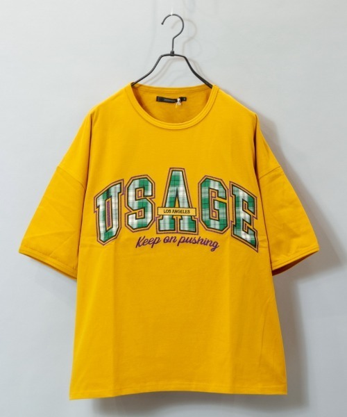JACKROSE(ジャックローズ)の「JE-チェック.アップリケ・ロゴーSSTEE(Tシャツ/カットソー・メンズ・ホワイト/パープル/グリーン/マスタード・M/L)」の11枚目の写真
