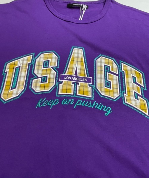 JACKROSE(ジャックローズ)の「JE-チェック.アップリケ・ロゴーSSTEE(Tシャツ/カットソー・メンズ・ホワイト/パープル/グリーン/マスタード・M/L)」の13枚目の写真