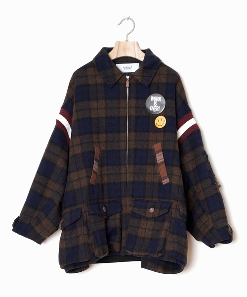 bedsidedrama(ベットサイドドラマ)の「Mulch Pocket Short Coat(ブルゾン・レディース・ネイビー/ブラウン・1/2)」の9枚目の写真