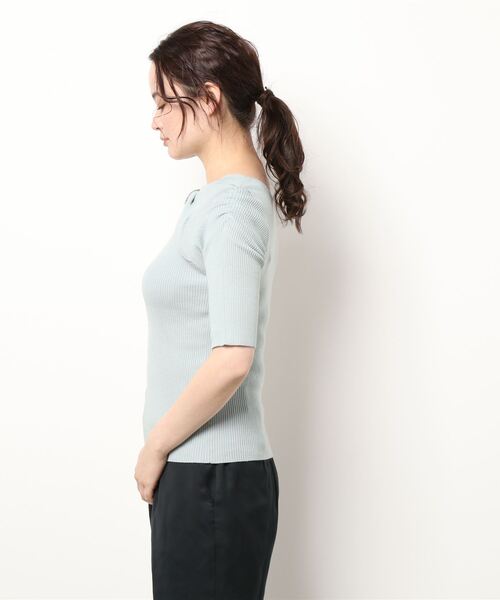 archives（アルシーヴ）の「２ＷＡＹフロントねじりリブニットプルオーバー（ニット/セーター・レディース・ブラック/ピンク/ブルー/アイボリー/ホワイト×ブラック・MEDIUM）」の11枚目の写真