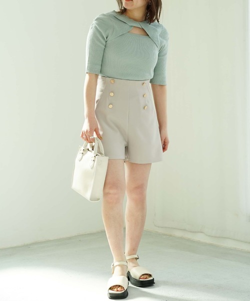 archives（アルシーヴ）の「２ＷＡＹフロントねじりリブニットプルオーバー（ニット/セーター・レディース・ブラック/ピンク/ブルー/アイボリー/ホワイト×ブラック・MEDIUM）」の22枚目の写真