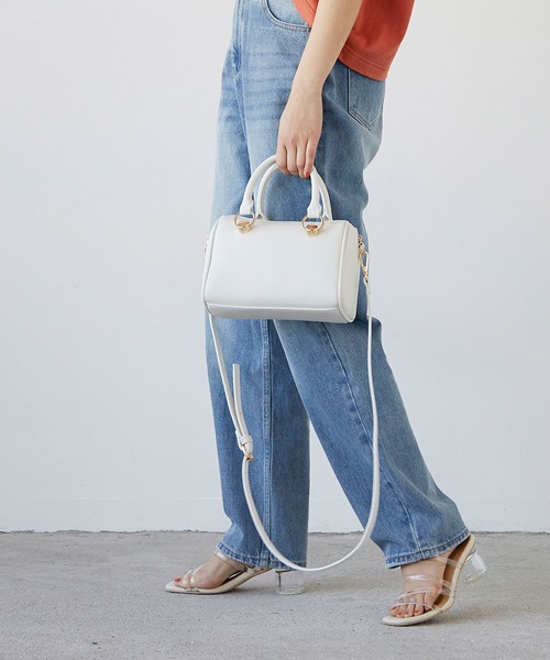 179/WG（イチナナキュウダブルジー）の「２WAYボストンバッグ（ボストンバッグ・レディース・ブラック/オフホワイト/グリーン・FREE）」の4枚目の写真