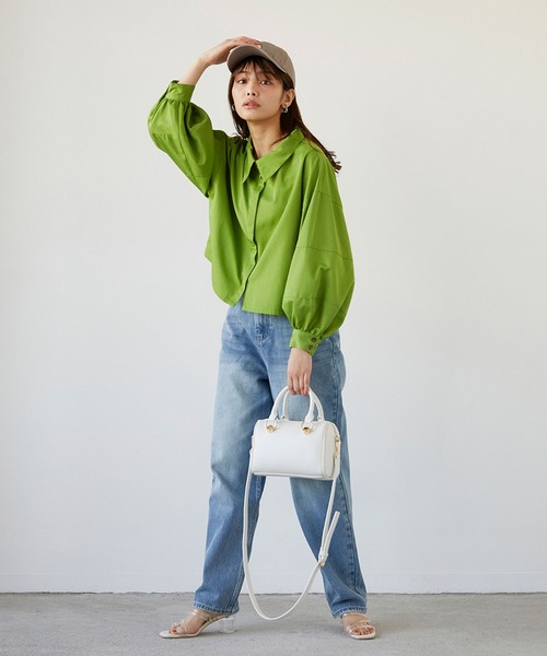 179/WG（イチナナキュウダブルジー）の「２WAYボストンバッグ（ボストンバッグ・レディース・ブラック/オフホワイト/グリーン・FREE）」の6枚目の写真