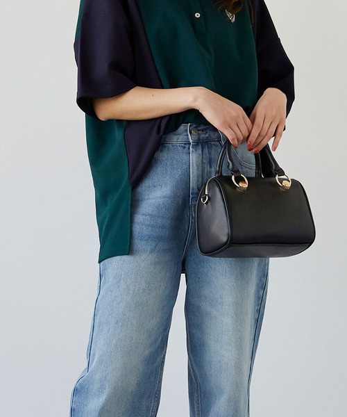 179/WG（イチナナキュウダブルジー）の「２WAYボストンバッグ（ボストンバッグ・レディース・ブラック/オフホワイト/グリーン・FREE）」の9枚目の写真