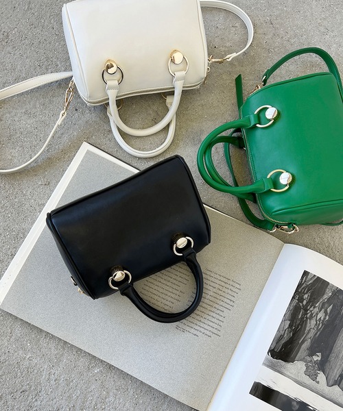 179/WG（イチナナキュウダブルジー）の「２WAYボストンバッグ（ボストンバッグ・レディース・ブラック/オフホワイト/グリーン・FREE）」の11枚目の写真