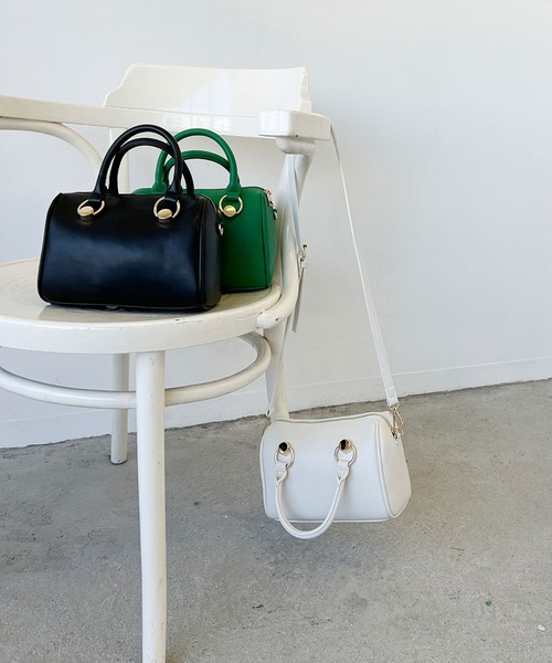 179/WG（イチナナキュウダブルジー）の「２WAYボストンバッグ（ボストンバッグ・レディース・ブラック/オフホワイト/グリーン・FREE）」の12枚目の写真