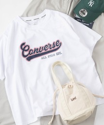 CONVERSE（コンバース）の「【CONVERSE/コンバース】 ビッグシルエット ショート丈 スタジアムロゴワッペン刺繍 Tシャツ/ 半袖Tシャツ（Tシャツ/カットソー）」