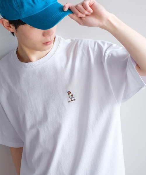 improves（インプローブス）の「USコットン くまスケーター刺しゅう 半袖Tシャツ（Tシャツ/カットソー・メンズ・ホワイト/ブラック/イエロー/グリーン・MEDIUM/LARGE）」の2枚目の写真