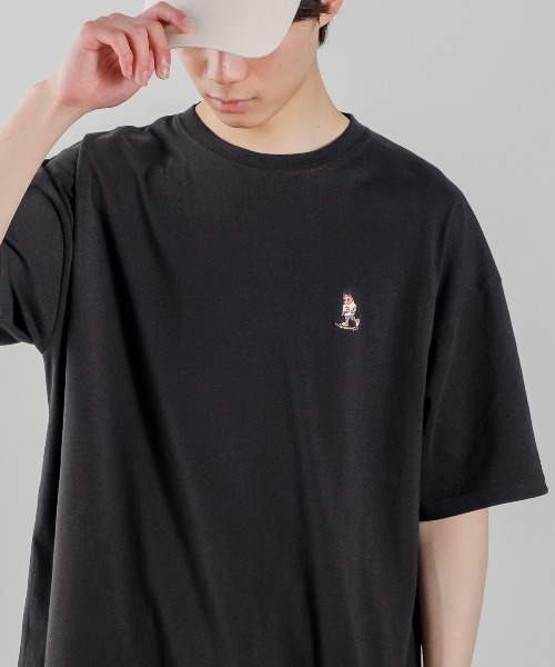 improves（インプローブス）の「USコットン くまスケーター刺しゅう 半袖Tシャツ（Tシャツ/カットソー・メンズ・ホワイト/ブラック/イエロー/グリーン・MEDIUM/LARGE）」の3枚目の写真