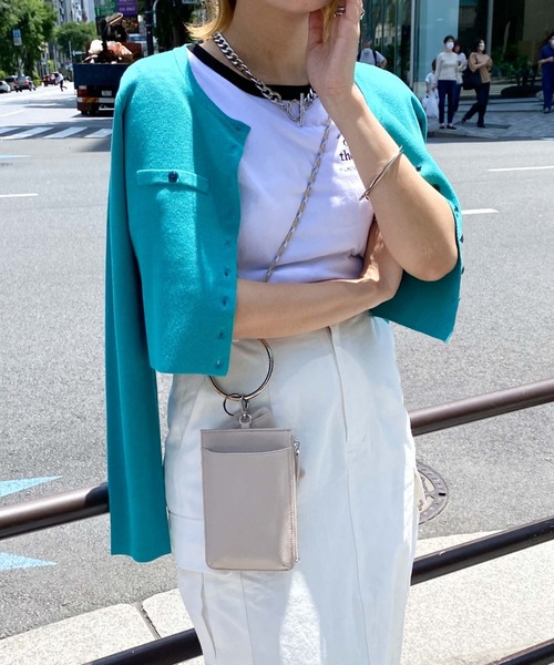 archives(アルシーヴ)の「ミラノリブ配色カーディガン(カーディガン/ボレロ・レディース・イエロー/オレンジ/ピンク/サックスブルー/ブラック/オフホワイト・MEDIUM)」の13枚目の写真