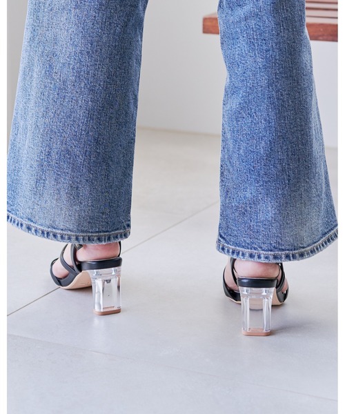 Realta（レアルタ）の「Realta(レアルタ)透明ヒールラインアンクルサンダル（サンダル・レディース・ホワイト系その他/ブラック/ブラック系その他/ホワイト・M/LL/L/S）」の10枚目の写真