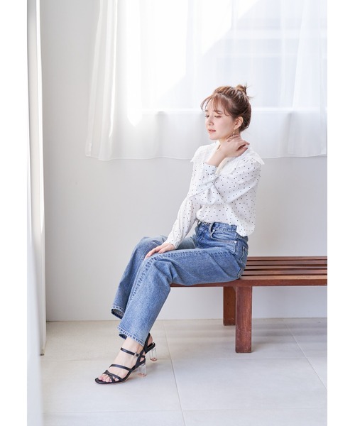 Realta（レアルタ）の「Realta(レアルタ)透明ヒールラインアンクルサンダル（サンダル・レディース・ホワイト系その他/ブラック/ブラック系その他/ホワイト・M/LL/L/S）」の9枚目の写真