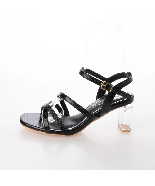 Realta（レアルタ）の「Realta(レアルタ)透明ヒールラインアンクルサンダル（サンダル・レディース・ホワイト系その他/ブラック/ブラック系その他/ホワイト・M/LL/L/S）」の16枚目の写真