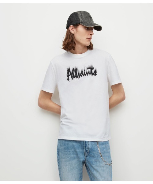 ALLSAINTS（オールセインツ）の「SMUDGE CREW T-SHIRT | SMUDGE クルー Tシャツ（Tシャツ/カットソー・メンズ・ホワイト・S/M/L）」の4枚目の写真