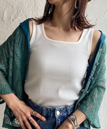 She's Closet（シーズクローゼット）の「リブスクエアネックタンクトップインナートップス（タンクトップ）」