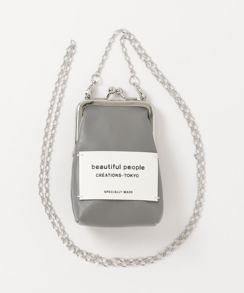 beautiful people(ビューティフルピープル)の「beautiful people mini clasp pouch 7245511960(ポーチ・レディース・グレー/ベージュ/ホワイト・FREE)」の4枚目の写真