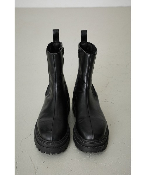 AZUL by moussy（アズールバイマウジー）の「TRACK SOLE SIDE GORE BOOTS/トラックソールサイドゴアブーツ（ブーツ・レディース・ブラック/アイボリー・MEDIUM/LARGE/X-LARGE/SMALL）」の6枚目の写真