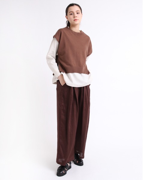 RNA-N（アールエヌエーエヌ）の「K2581 ショート丈コットンベスト（ベスト・レディース・ブラウン/グリーン/ブラック/ライトベージュ・MEDIUM）」の5枚目の写真