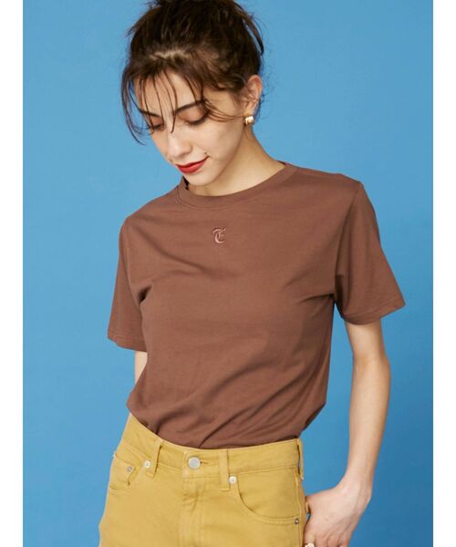 EVRIS（エヴリス）の「ワンポイントタイトT（Tシャツ/カットソー・レディース・ホワイト/ブラック/ブラウン・FREE）」の5枚目の写真