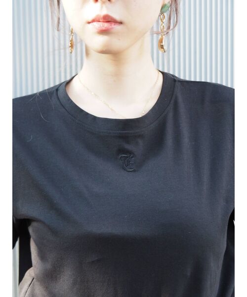 EVRIS（エヴリス）の「ワンポイントタイトT（Tシャツ/カットソー・レディース・ホワイト/ブラック/ブラウン・FREE）」の9枚目の写真